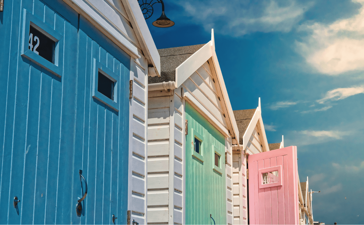 Beach huts in Lyme Regis